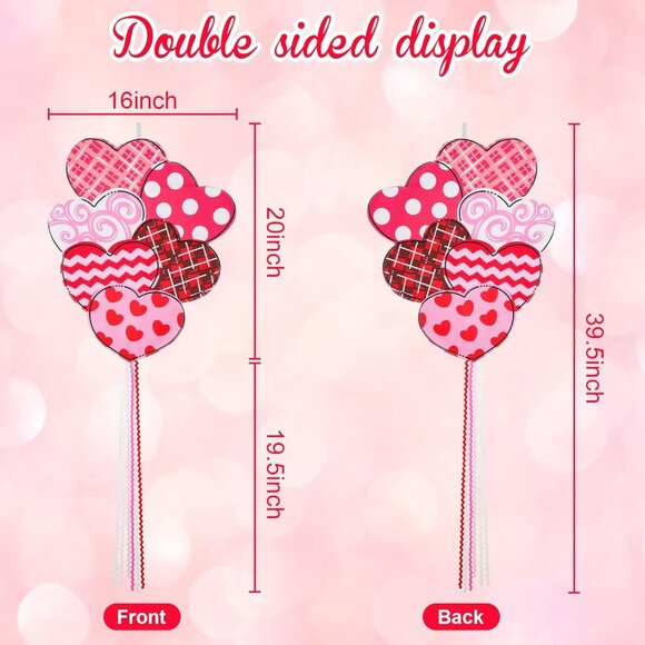 Valentine Garden Flag Outdoor Decorations for Outside Double-Sided Printed, Pink - Picture 3 of 7